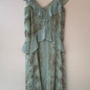 BCBGMAXAZRIA "Linnette" cold-shoulder frill dress